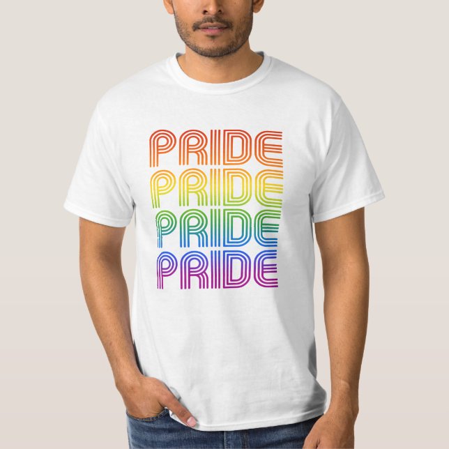 Rainbow Pride Retro T-Shirt (Vorderseite)