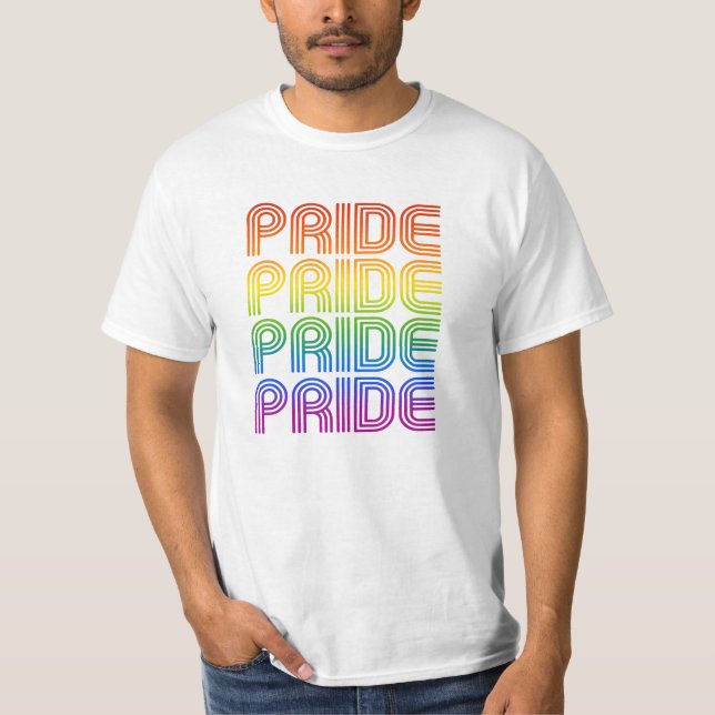 Rainbow Pride Retro T-Shirt (Vorderseite)