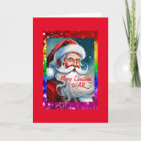 Rainbow Pride Santa 5" x 7" Weihnachtskarte