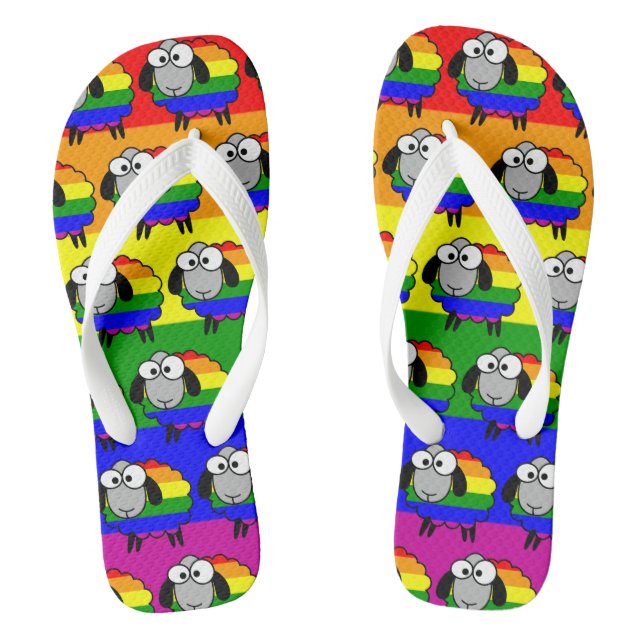 Rainbow Pride Sheep Flip Flops (Fußbett)