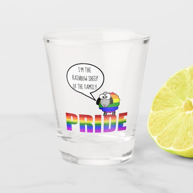 Rainbow Pride Sheep Shoot Glass Schnapsglas (Vorderseite)