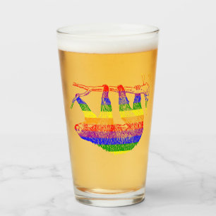 Rainbow Pride Sloth Drink Glass Glas