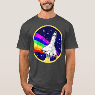 Rainbow Pride Spaceflight Abzeichen Astronaut Welt T-Shirt
