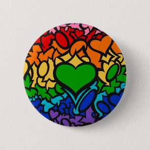 Rainbow Pride Squiggle Button