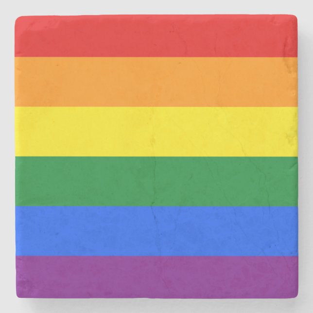 Rainbow Pride Steinuntersetzer (Vorderseite)