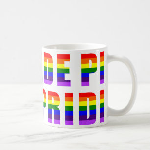 Rainbow Pride Text Art auf benutzerdefinierter Far Kaffeetasse