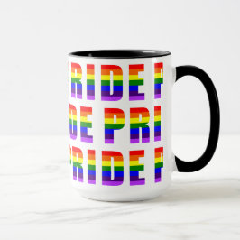 Rainbow Pride Text Art auf benutzerdefinierter Far Tasse