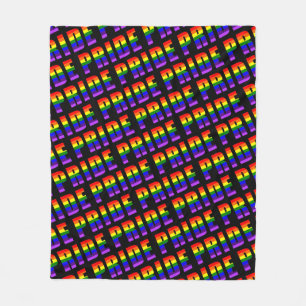 Rainbow Pride Text Art auf benutzerdefinierter sch Fleecedecke