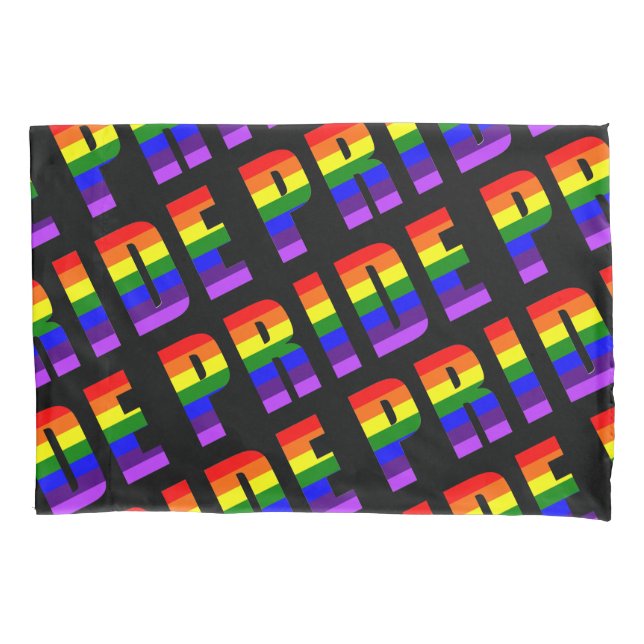 Rainbow Pride Text Art auf benutzerdefinierter sch Kissenbezug (Vorderseite)
