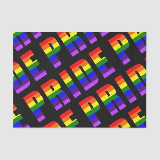 Rainbow Pride Text Art auf benutzerdefinierter sch Seidenpapier (Vorderseite)