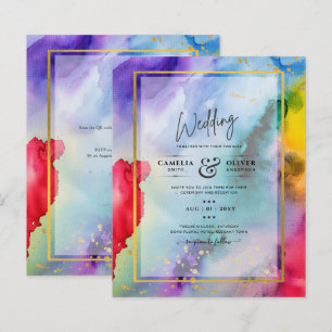 RAINBOW PRIDE WEDING INVITATION Tinte LeahG