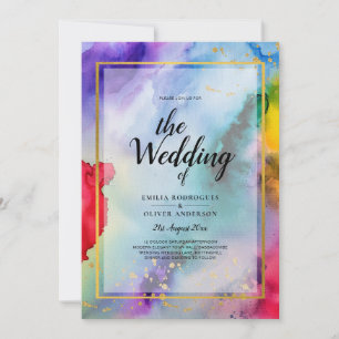 RAINBOW PRIDE WEDING INVITATION Tinte LeahG Einladung