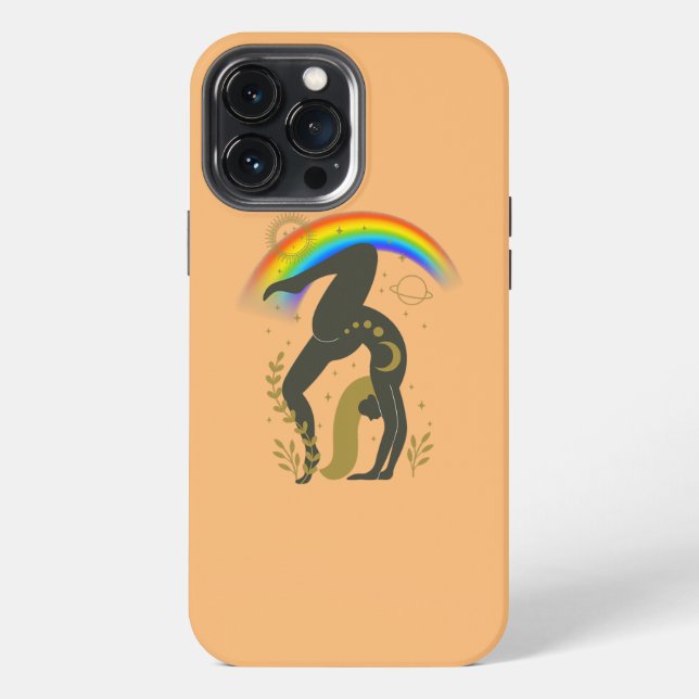 Rainbow Pride Yoga  iPhone 13 Pro Max Hülle (Rückseite)