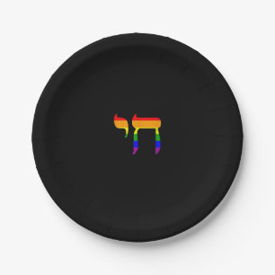 Rainbow Prilag Flag Chai Hebrew jüdische LGBT bis Pappteller