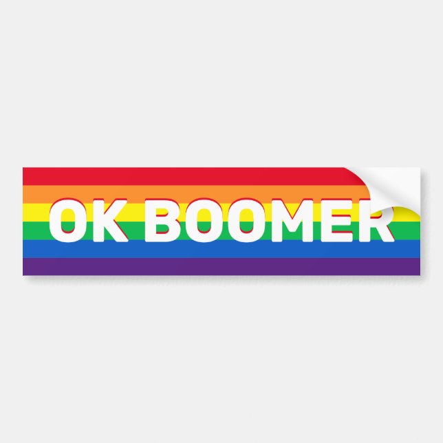 Rainbow Prilag Flag Ok Boomer Meme Autoaufkleber (Vorne)