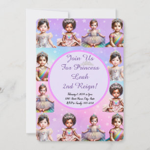Rainbow Princess Invitation d'anniversaire