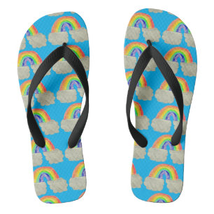 Rainbow Print Flip Flops