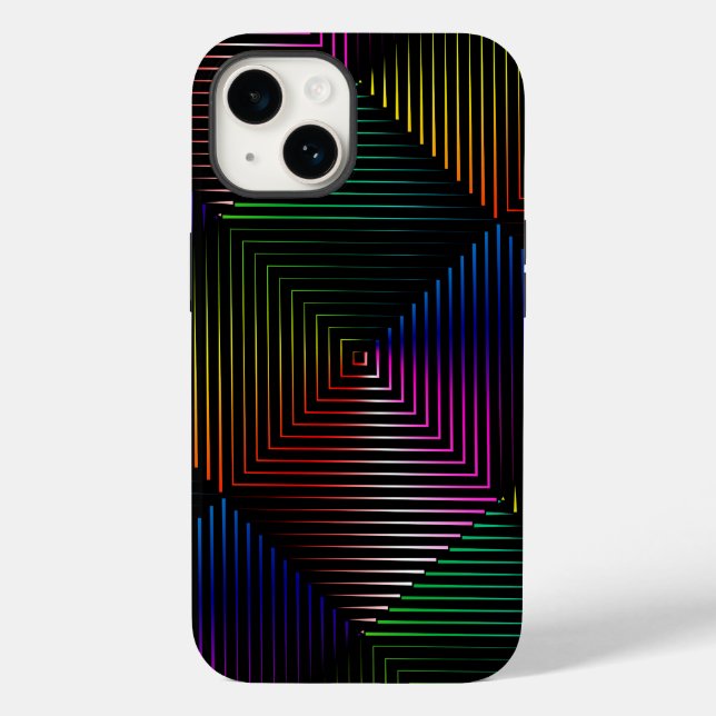 Rainbow Prism auf schwarz Case-Mate iPhone 14 Hülle (Rückseite)