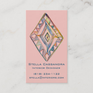 Rainbow Prisma vertikal, geometrisch rosa Visitenkarte