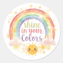 Rainbow Prix Art in Ihren Farben Runder Aufkleber