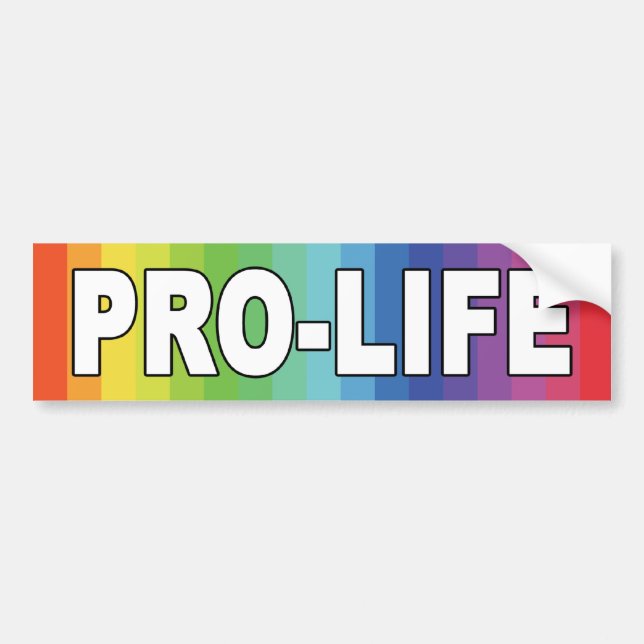 Rainbow Pro-Life Autoaufkleber (Vorne)