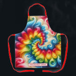 Rainbow Psychedelic Tie-Dye Apron Schürze<br><div class="desc">Rainbow Psychedelic Tie-Dye Apron – Colorful Retro Kitchen Style Bring vibrant energy to your kitchen, grill, or craft space with this bold rainbow psychedelic tie-dye apron. Featuring a swirling explosion of bright rainbow colors in a classic retro tie-dye pattern, this apron adds a fun, groovy vibe to cooking, baking, barbecuing,...</div>