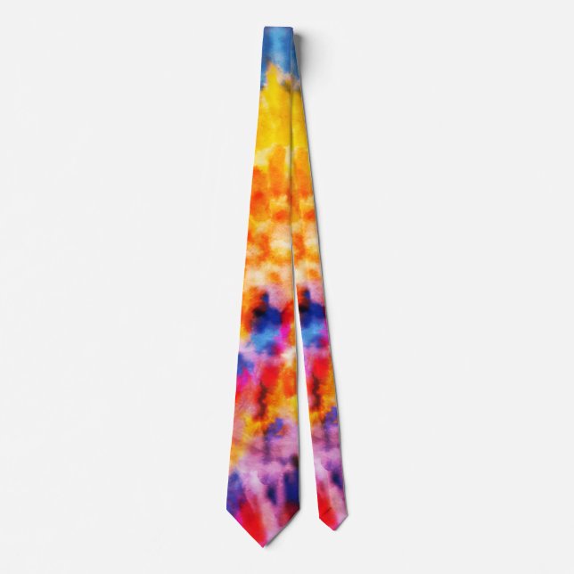*~* Rainbow Psychodelic Retro Hipster Gefärbte Kra Krawatte (Vorderseite)