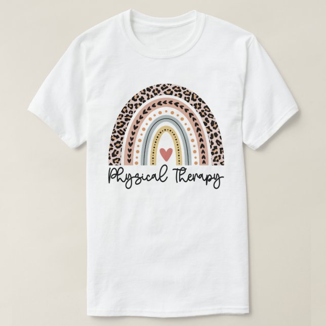 Rainbow PT PTA Physikalischer Therapeut Geschenk T-Shirt (Design vorne)