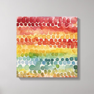 Rainbow-Punkte Wasserfarbene Wandkunst Leinwanddruck
