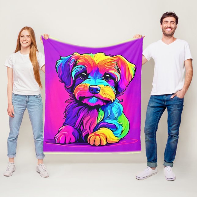 Rainbow Puppy Arts Fleecedecke (Beispiel)