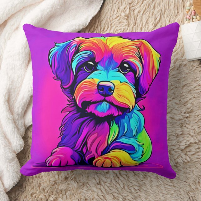 Rainbow Puppy Arts Kissen (Decke)