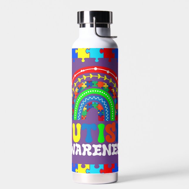 Rainbow Puzzle Wasser Flasche für Autismus Bewusst (Links)