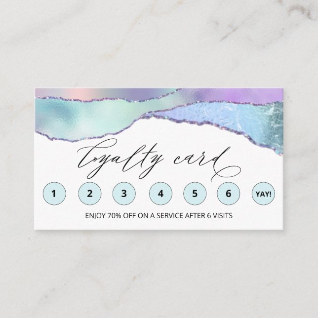 *~* Rainbow QR LOGO Récompense Carte de fidélité M (Devant)