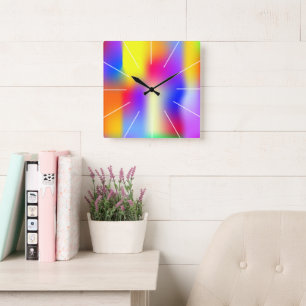 Rainbow Quadratische Wanduhr