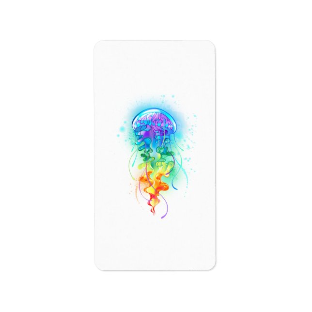 Rainbow-Qualle Adressaufkleber (Vorne)