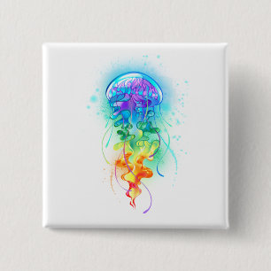 Rainbow-Qualle Button