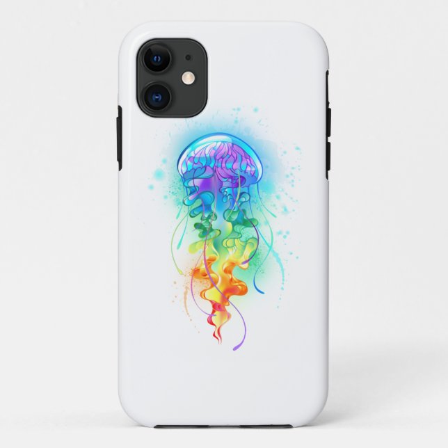 Rainbow-Qualle Case-Mate iPhone Hülle (Rückseite)