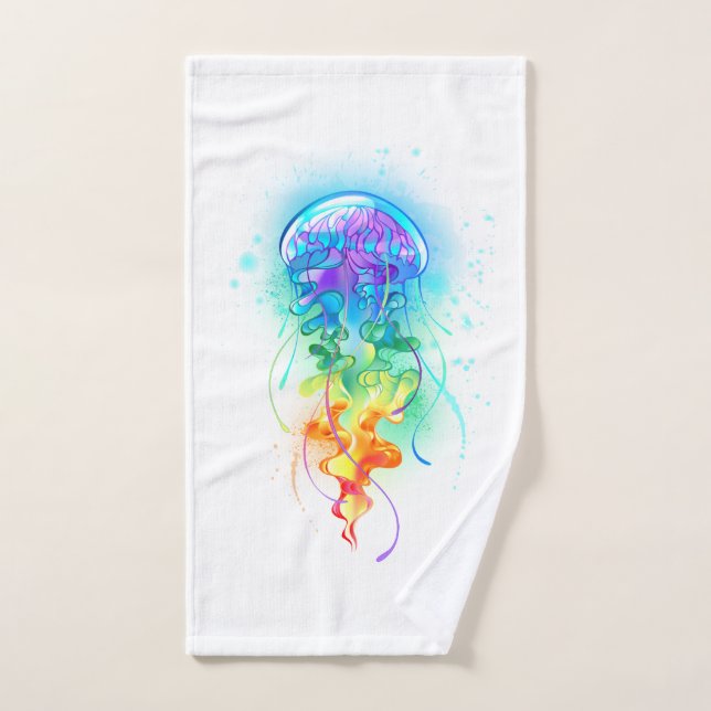 Rainbow-Qualle Handtuch (Handtuch)