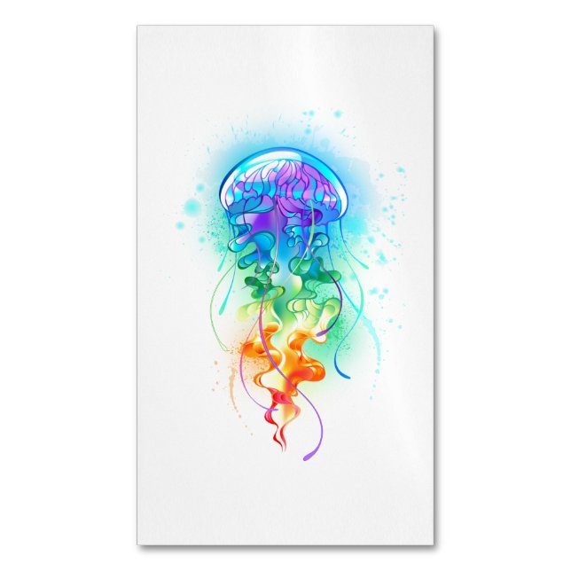 Rainbow-Qualle Magnetische Visitenkarte (Vorderseite Vertikal)