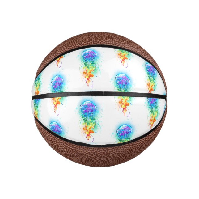 Rainbow-Qualle Mini Basketball (Vorderseite)