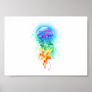 Rainbow-Qualle Poster