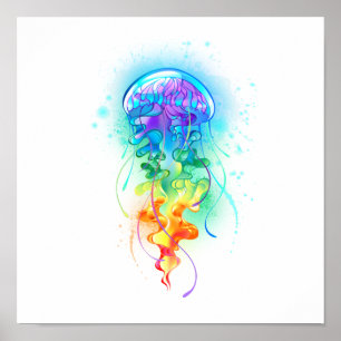 Rainbow-Qualle Poster