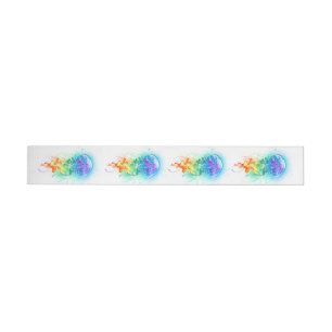 Rainbow-Qualle Rundum-Adressaufkleber
