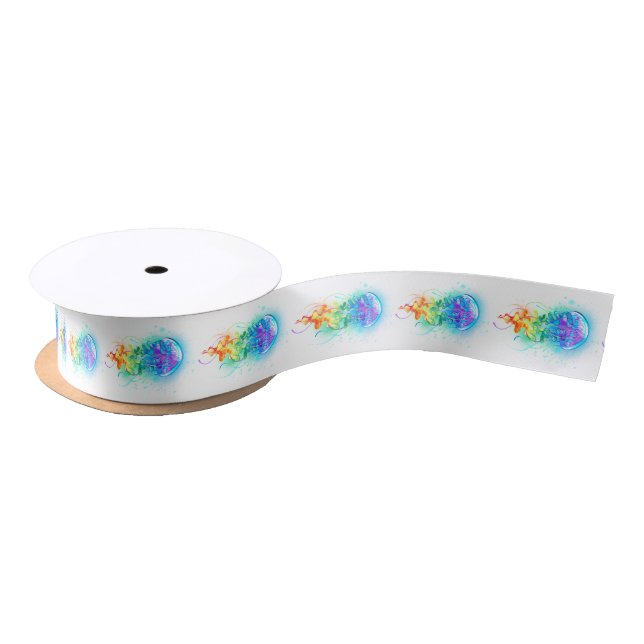 Rainbow-Qualle Satinband (Spule)