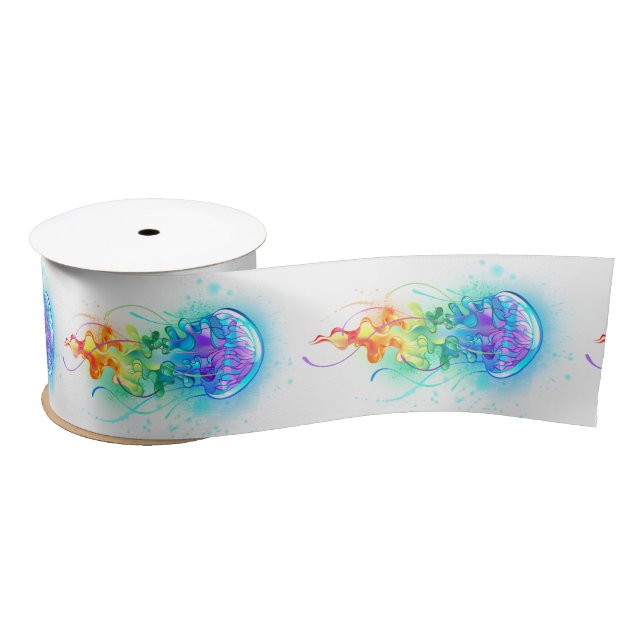 Rainbow-Qualle Satinband (Spule)