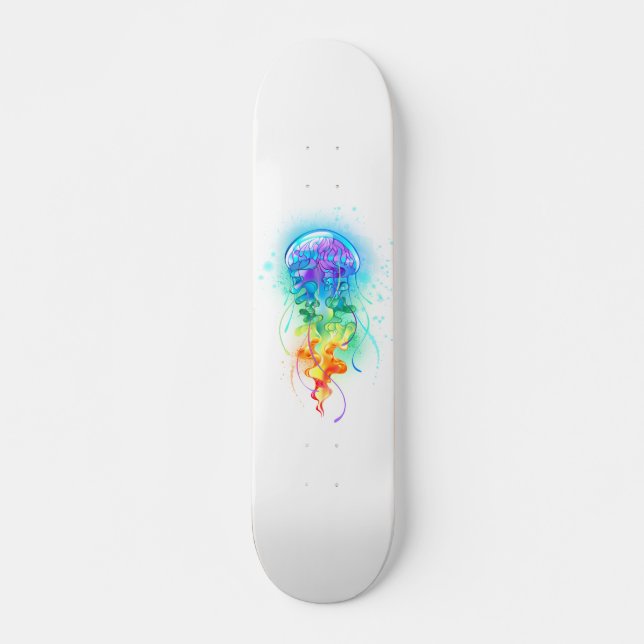 Rainbow-Qualle Skateboard (Vorne)