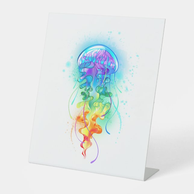Rainbow-Qualle Sockelschild (Vorderseite)