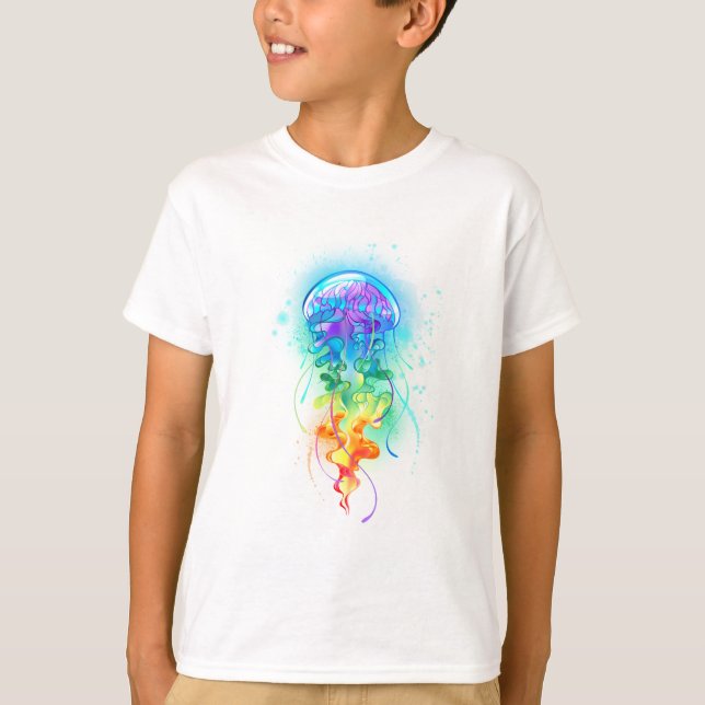 Rainbow-Qualle T-Shirt (Vorderseite)