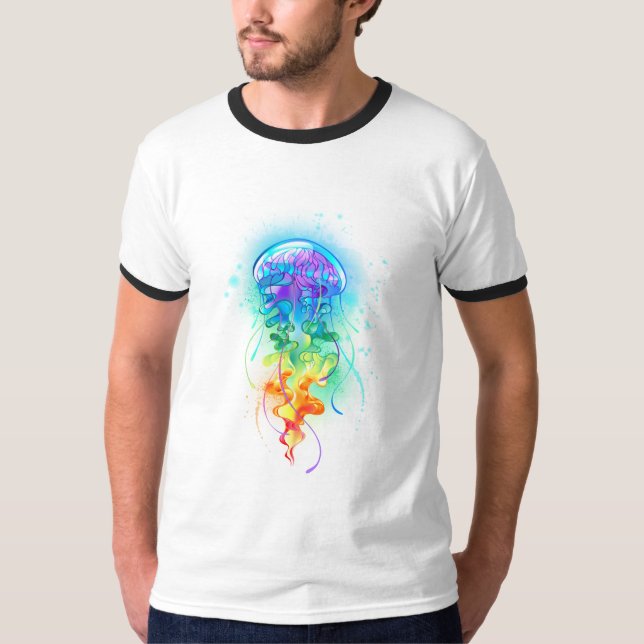Rainbow-Qualle T-Shirt (Vorderseite)