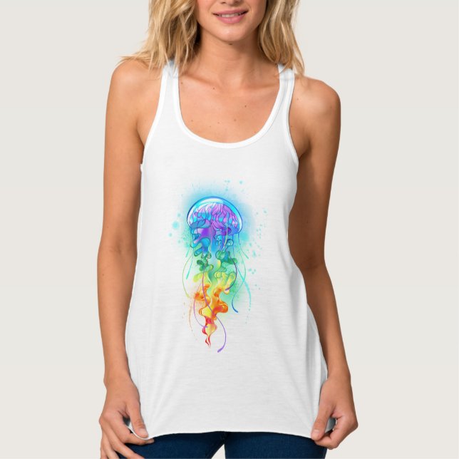 Rainbow-Qualle Tank Top (Vorderseite)